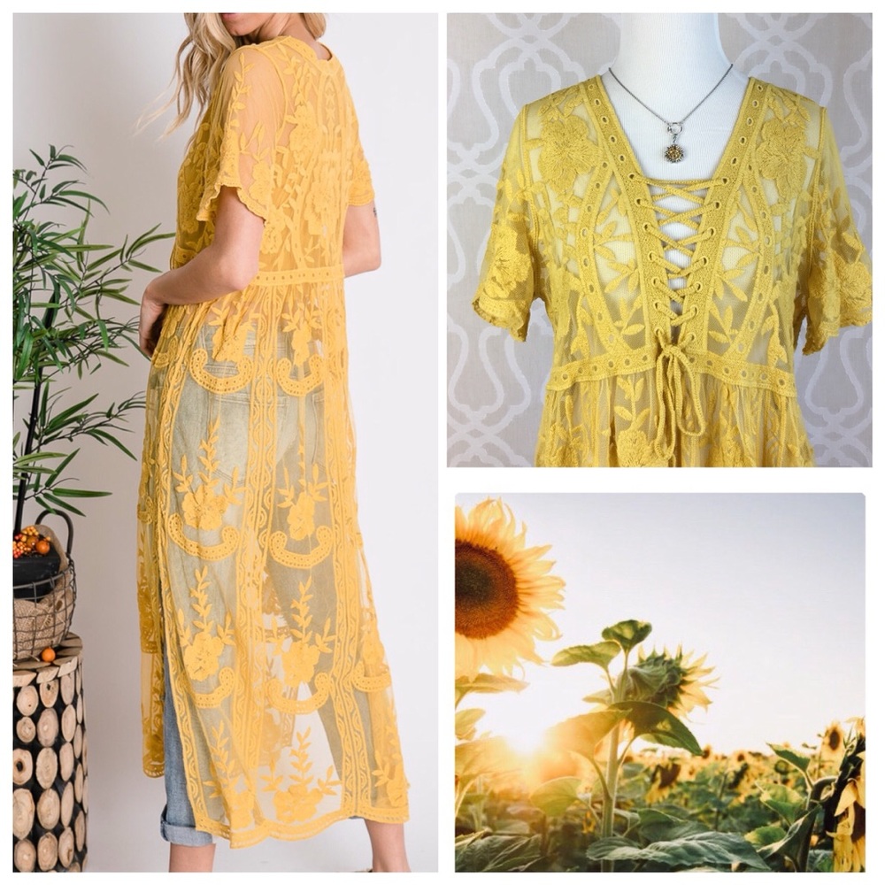 Anastasia Boho Lace Kimono Maxi Dress - Picture 5 of 8